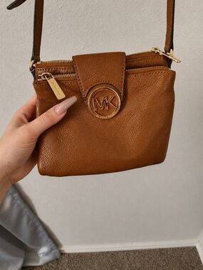 Michael Kors Tan Leather Crossbody Bag